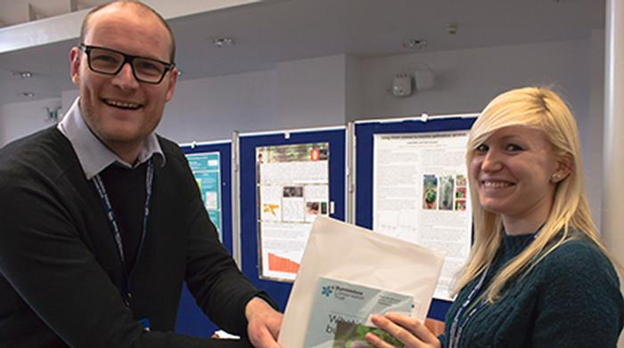 2016 - Claire Blowers receiving her third place prize from RES Director of Engagement & Communications, Luke Tilley